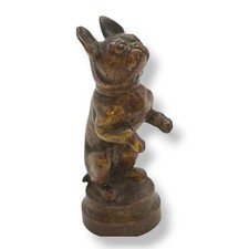 Antique Bronze French Bulldog Wax Seal Stamp Desk Seal Monogram Dog Figurine 4cm picture