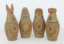 Rare Egyptian Pharaonic Antique 4 Canopic Jar  Egyptian Mythology picture