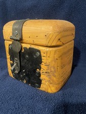 Antique Victorian Wormwood Jewelry Chest Box Handmade Wooden Trinket Primitive picture