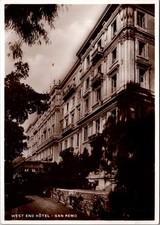 West End Hotel Sanremo Italy Historic Hotel Building Real Photo RPPC Postcard picture