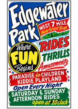 Vintage Edgewater Amusement Park Ad Magnet – Detroit, Michigan picture