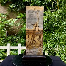 17.72LB Natural Chinese Dendritic Limestone Picture Stone Guohua column picture