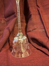 Clear Crystal Bell with Very Long Stem and Etched Rose and Thorn pattern picture