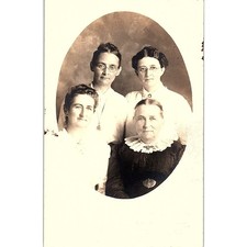 Portrait of 4 Ladies - Smith Studio Auburn IN Antique Real Photo Postcard PE14 picture