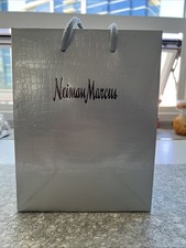Set of 6 New Authentic Neiman Marcus Silver Crocodile Print Gift Bag 9x7x4 in picture