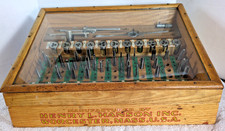 Vintage Henry L Hansen Tap And Die Tool Sales Display Case With Tap And Dies picture