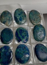 Beautiful Blue Azurite Palmstones – 9 Piece Wholesale Parcel picture