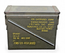 1973 US Army M548 20mm Ammo Can M61 Vulcan VADS Training Vietnam Era Empty picture