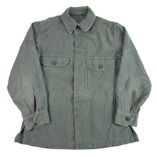 Vintage 50s 60s US Army Sage Green 509 OG 107 Cotton Sateen Utility Shirt Large picture