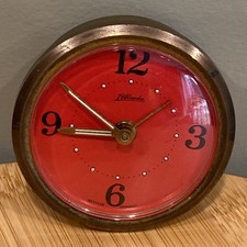 Vintage ATLANTA Wind-up ALARM CLOCK Insert WESTERN GERMANY Red Face (Read) picture