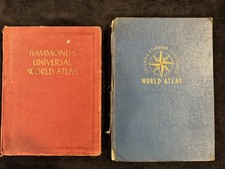 Vintage WWII World Atlas Lot 1944 Hammond 1942-43 Columbia Illustrated Maps picture