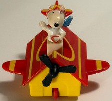 Vintage 1958 1966 Snoopy Pilot Flying Ace Doghouse Plane Peanuts Rare Toy Car picture