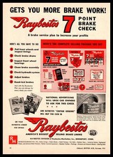 1955 Raybestos Manhattan 7 Point Brake Check Dealer Materials Vintage Print Ad picture