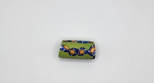 African Trade Bead Millefiori Green Blue Yellow Red White 1 inch picture
