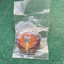 Vintage Sundowner Hotel Casino Reno Nevada Enamel Pin Cowboy Souvenir In Bag NOS picture