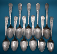 Souvenir Spoons 1933 Chicago Worlds Fair Silver Plate Lot of 11 Oneida Community picture
