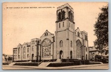 Vintage 1944 Mechanicsburg Pennsylvania First Church of United Brethren Postcard picture