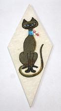 Vintage MCM 1960's Cat Kitten Feline GRAVEL ART Wall Hanging READ DESCRIPTION picture