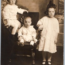 c1910s Hiram Bristol Children Great Falls MT Flint MI RPPC Postcard Portrait picture