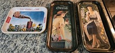 Three 1970's Vintage Coca Cola metal serving trays picture