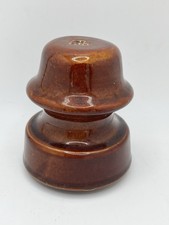 Vintage Antique Hartford Faience Company Brown Glazed Porcelain Insulator H A105 picture