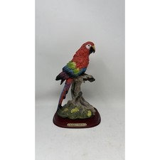 Montefiori Collection Sculpture Tropical Red & Green Parrot Sculpture Italy 10” picture