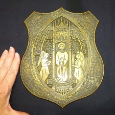Very rare St Stephen's College 1860 Bard large brass plaque be thou faithful picture