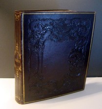 Z17 - VICTORIAN ALBUM. ANTIQUE SCRAPBOOK. 1840s-1870s. 60 PAGES. CARDS & PRINTS picture