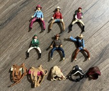 Lot of 11 - Schleich Riders & Saddles  picture