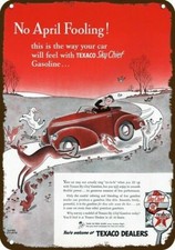 1942 TEXACO Sky Chief Gas April Fool Vintage-Look DECORATIVE REPLICA METAL SIGN picture