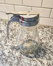 Glass Syrup Pitcher (Restaurant Style)Dispenser w/Chrome Handle And Smooth Slide picture