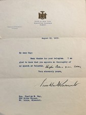 Franklin Roosevelt 1932 Typed Letter Signed as Governor & Presidential Nominee picture