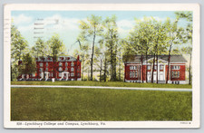c1944 Carnegie Hall & Hopwood University of Lynchburg College Campus VA Postcard picture