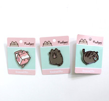 Pusheen The Cat Enamel Pins Set of 3 Boba, Strawberry Milk, Apple Juice NEW picture