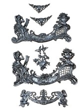 6 Antique Brass Decorative Furniture Pieces Figurative Ornaments 8.8 lbs (4 kg) picture