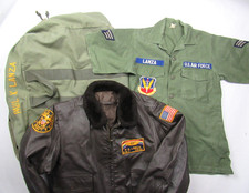 Vtg USN G-1 Flight Jacket / Shirt / Bag Named Patched Lot Grouping VP-22 Vietnam picture