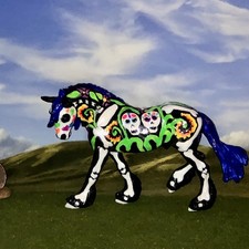OOAK Breyer cm Custom Stablemate  Horse Othello *Glossy Whimsical Sugar Skull * picture