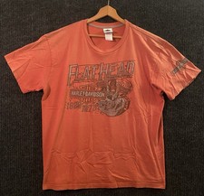 2015 Harley Davidson Flathead Orange T Shirt Size XL Distressed Sanford FL Back  picture
