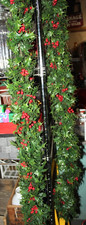 Vintage Christmas Garland w/ Holly Plastic MCM 10 Feet Long picture