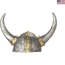 One Size Adult Viking Helmet - Flexible PVC with Iconic Horns, Ideal for Parties picture