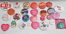 Vintage Pinback Button Mixed Lot Mickey Disneyland E.T. Sayings Pins 25+ Pins picture