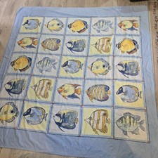 Vintage Terrisol Giant Beach Towel Blanket Brazil Colorful Neon Tropical Fish picture