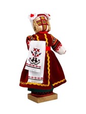 Handmade Ukrainian Motanka Doll Wooden Stand Berehynia Sacred Cross Folk Art picture