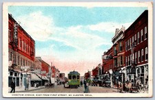 K21/ McAlester Oklahoma Postcard c1910 Choctaw Ave Stores Trolley 146 picture