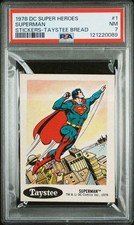1978 TAYSTEE DC SUPER HEROES STICKERS SUPERMAN #1 PSA 7 picture