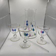 Vintage Libbey Atomic Cocktail Set Mid Century Modern MCM 50s picture
