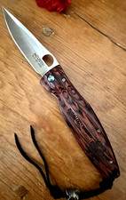 MCUSTA BUSHIDO MC-0183 RED PAKKAWOOD VG-10  SEKI JAPAN FOLDING POCKET KNIFE #43 picture