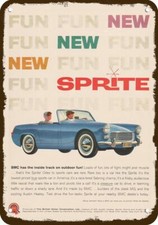 1961 BMC Austin Healey SPRITE Convertible Car DECORATIVE REPLICA METAL SIGN picture