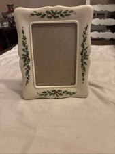 Vintage Lenox China Holiday Holly Christmas Picture Frame - 3.5