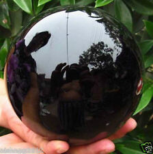 100MM+stand Natural Black Obsidian Sphere Large Crystal Ball Healing Stone AAA picture